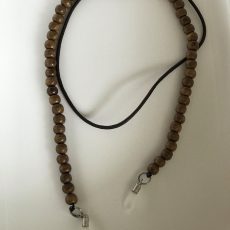 Cordón de gafas de madera y cuero