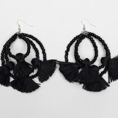 Pendientes de argollas color negro