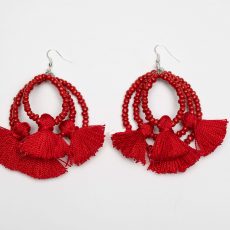 Pendientes de argollas color rojo
