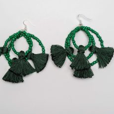 Pendientes de argollas color verde