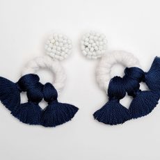 Pendientes de aro color azul
