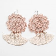 Pendientes de Tejido Rosado